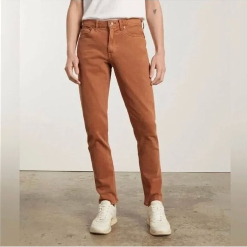 Everlane Men's The Slim Fit Jean Organic Cotton Burnt-Orange/ Rust 28x30